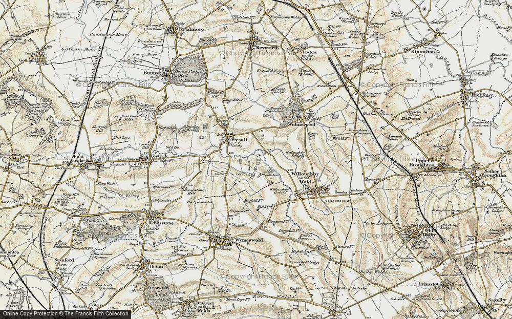 Old Map of Thorpe in the Glebe, 1902-1903 in 1902-1903