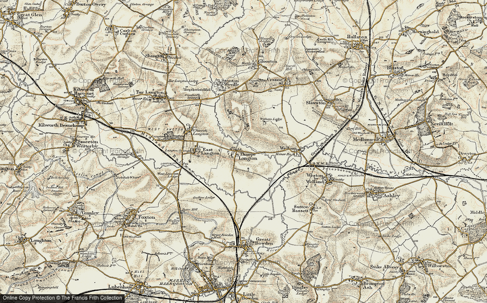 Old Map of Historic Map covering Langton Caudle in 1901-1902