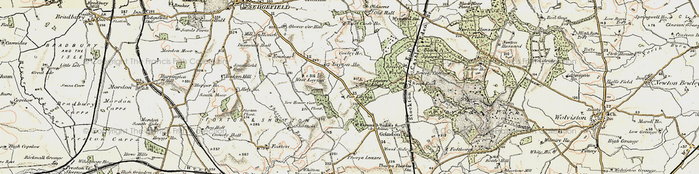 Old map of Thorpe Larches in 1903-1904