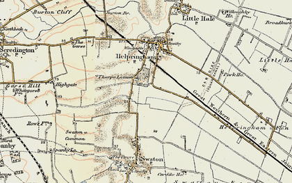 Old map of Thorpe Latimer in 1902-1903