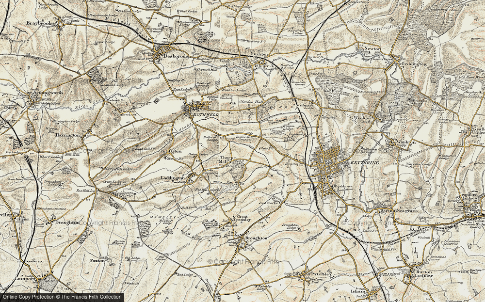 Old Map of Historic Map covering Middle Lodge in 1901-1902