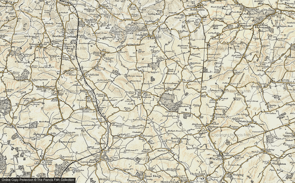 Old Map of Thorpe Morieux, 1899-1901 in 1899-1901
