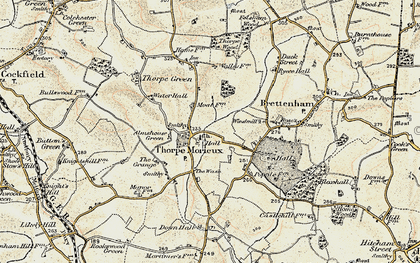 Old map of Thorpe Morieux in 1899-1901