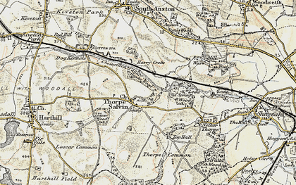 Old map of Thorpe Salvin in 1902-1903