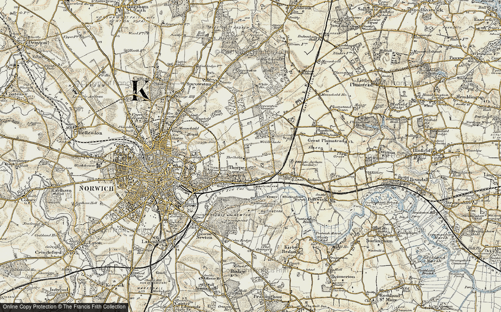 Old Map of Thorpe St Andrew, 1901-1902 in 1901-1902