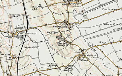 Old map of Thorpe Tilney in 1902-1903