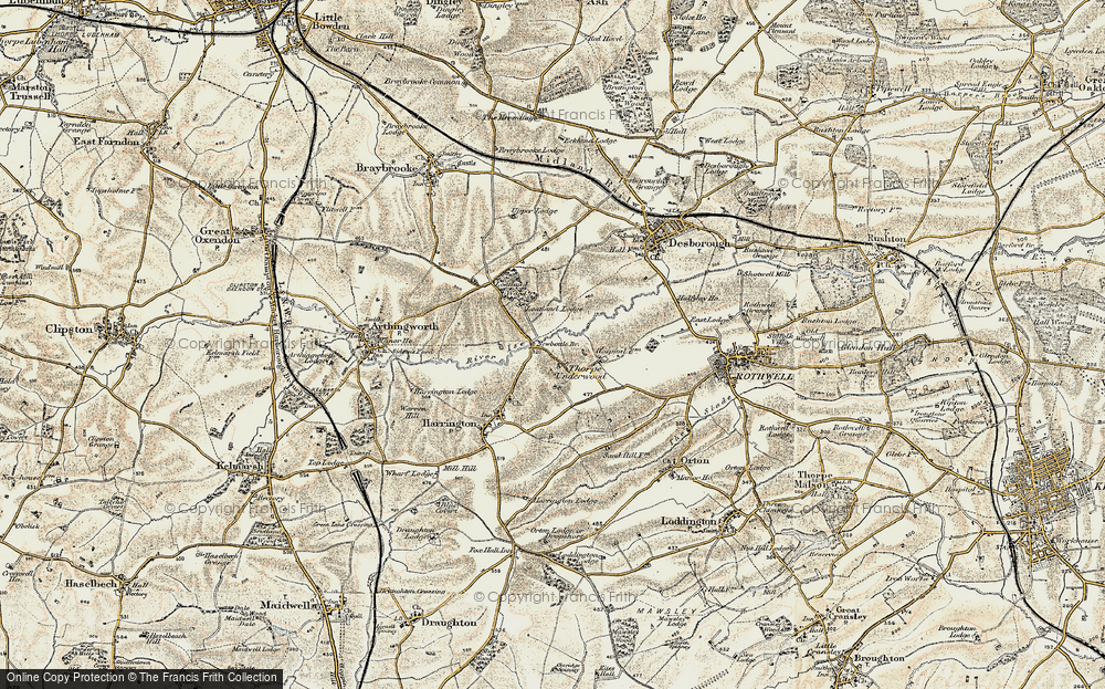 Old Map of Thorpe Underwood, 1901-1902 in 1901-1902