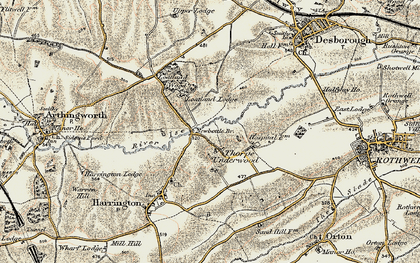 Old map of Thorpe Underwood in 1901-1902