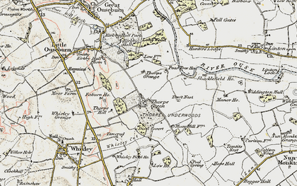 Old map of Thorpe Underwood in 1903-1904