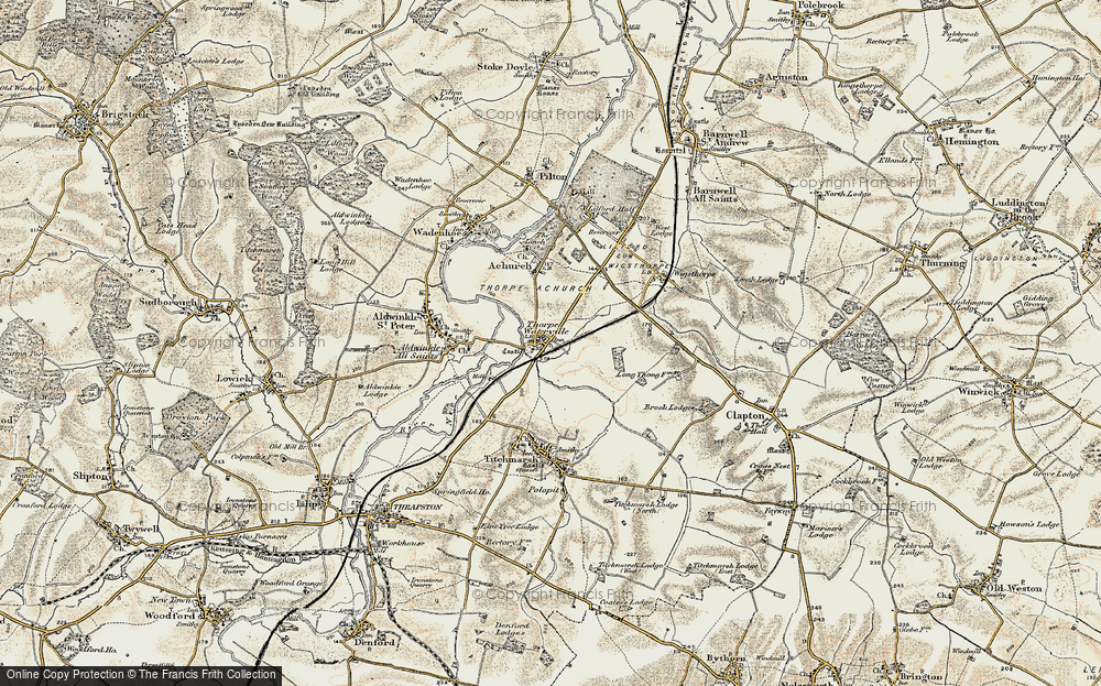 Old Map of Thorpe Waterville, 1901-1902 in 1901-1902