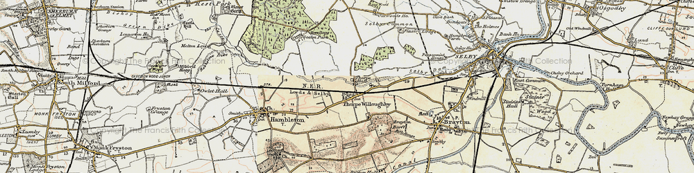 Old map of Thorpe Willoughby in 1903