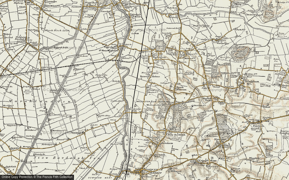 Old Map of Thorpland, 1901-1902 in 1901-1902