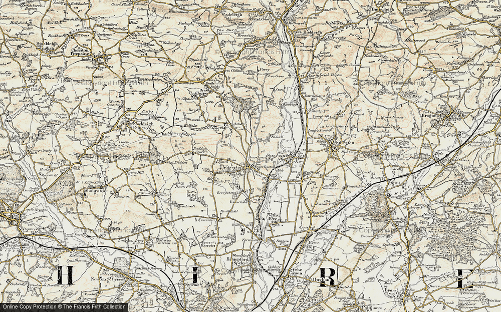 Old Map of Thorverton, 1898-1900 in 1898-1900