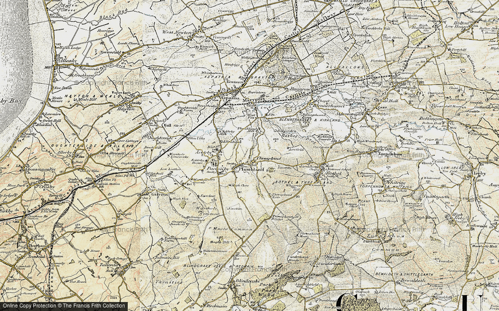 Old Map of Threapland, 1901-1904 in 1901-1904