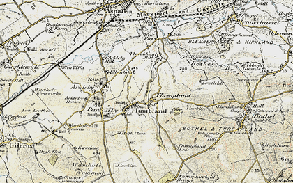 Old map of Threapland in 1901-1904