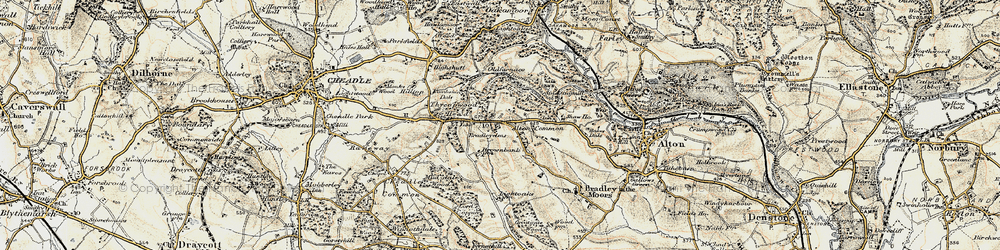 Old map of Bradley Elms in 1902