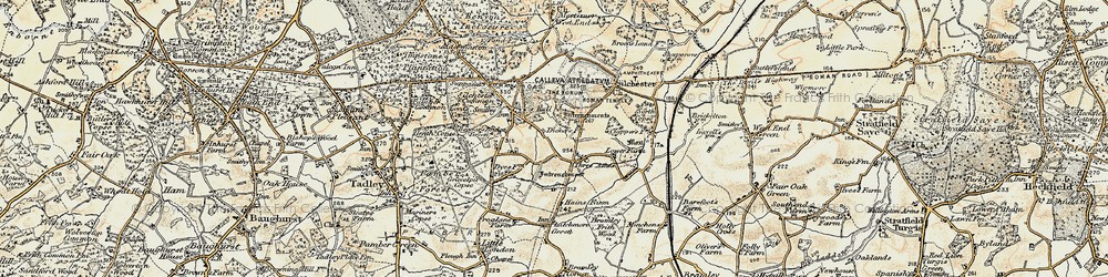 Old map of Three Ashes in 1897-1900