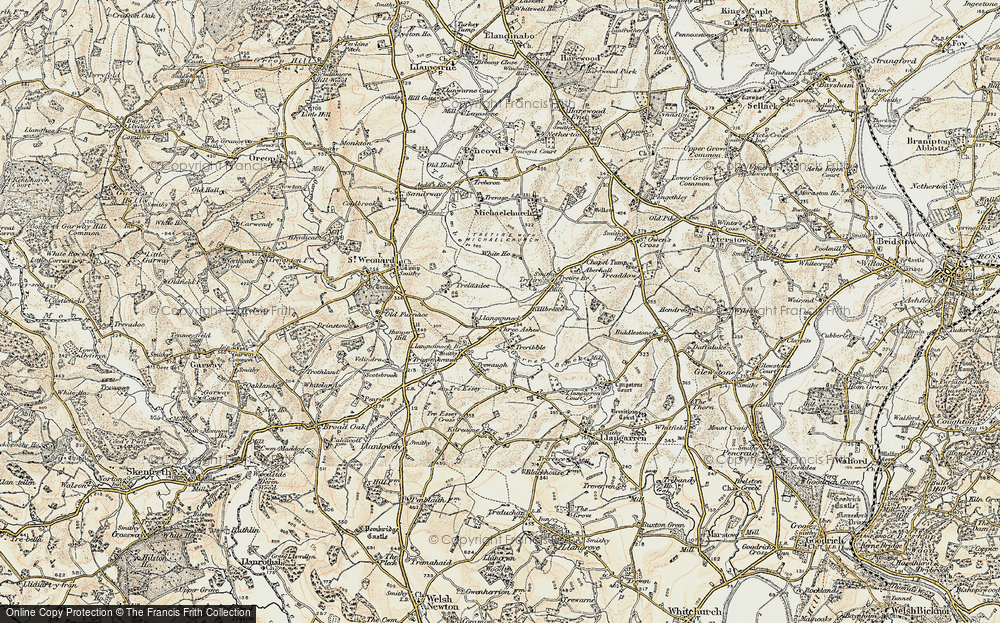 Old Map of Three Ashes, 1899-1900 in 1899-1900