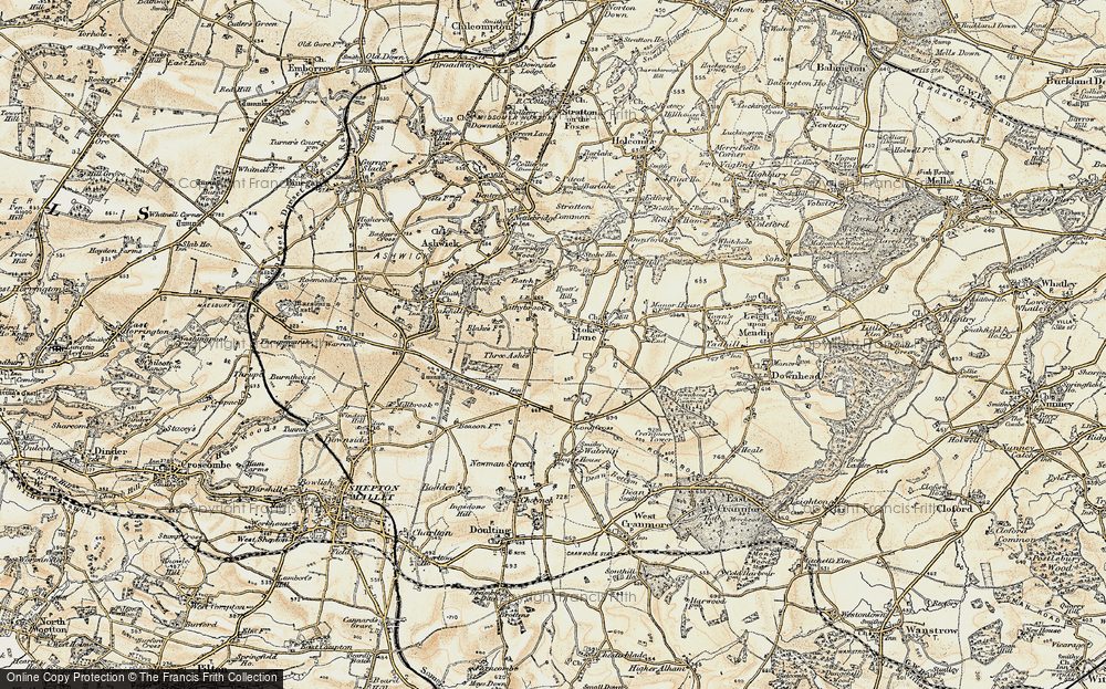 Old Map of Three Ashes, 1899 in 1899