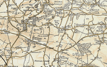 Old map of Three Ashes in 1899
