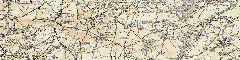 Old map of Three Ashes in 1899