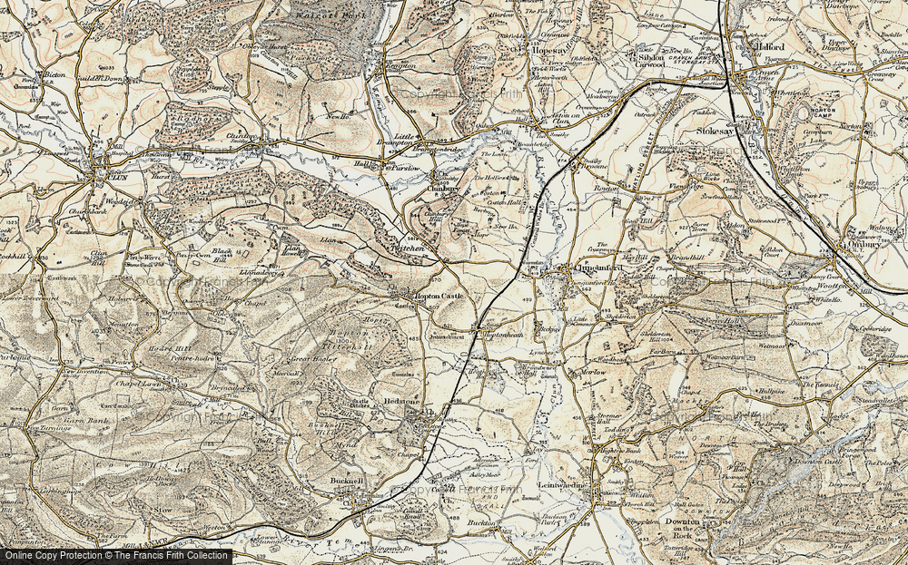 Old Map of Three Ashes, 1901-1903 in 1901-1903