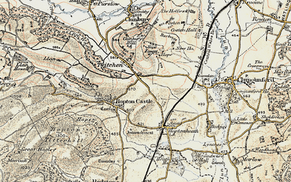 Old map of Three Ashes in 1901-1903