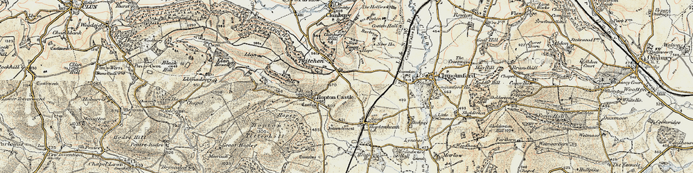Old map of Three Ashes in 1901-1903