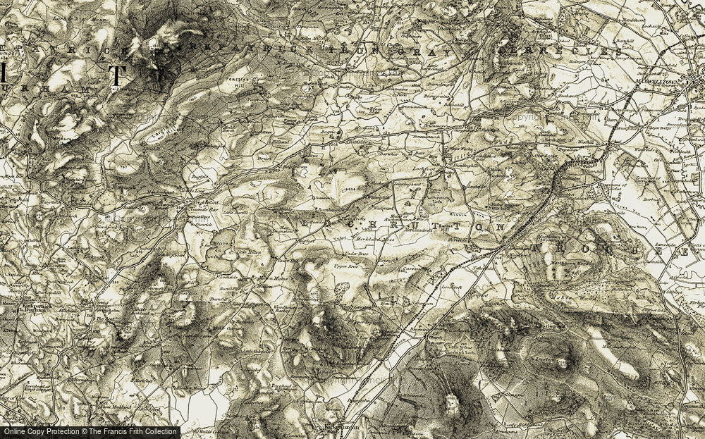 Old Map of Historic Map covering Abune the Brae in 1904-1905
