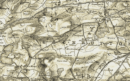 Old map of Abune the Brae in 1904-1905