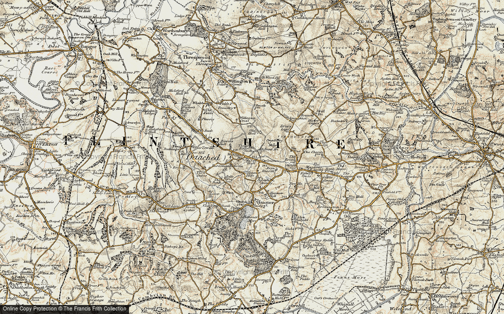 Old Map of Three Fingers, 1902 in 1902