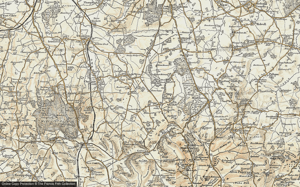 Old Map of Three Gates, 1899 in 1899