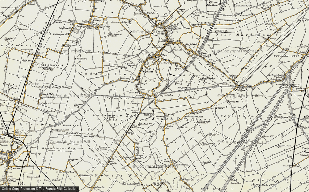 Old Map of Three Holes, 1901-1902 in 1901-1902