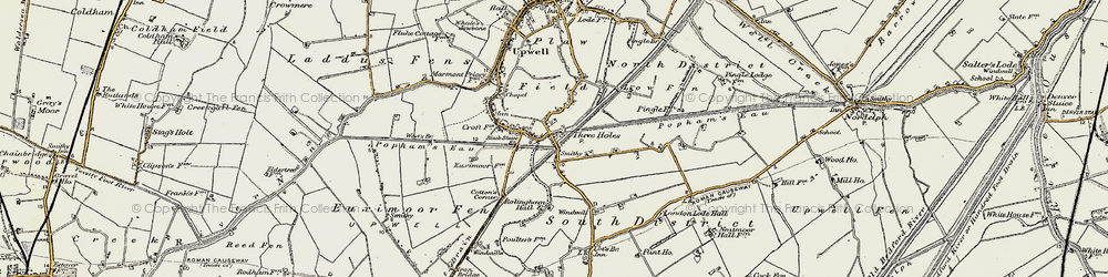 Old map of Three Holes in 1901-1902