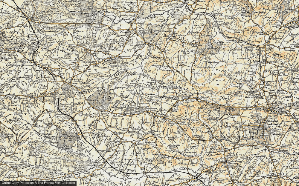 Old Map of Three Leg Cross, 1898 in 1898