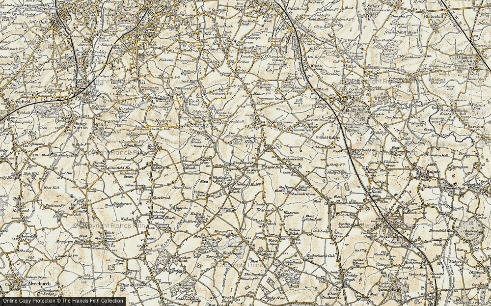 Old Map of Historic Map covering Bill's Wood in 1901-1902