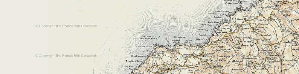 Old map of Three Stone Oar in 1900