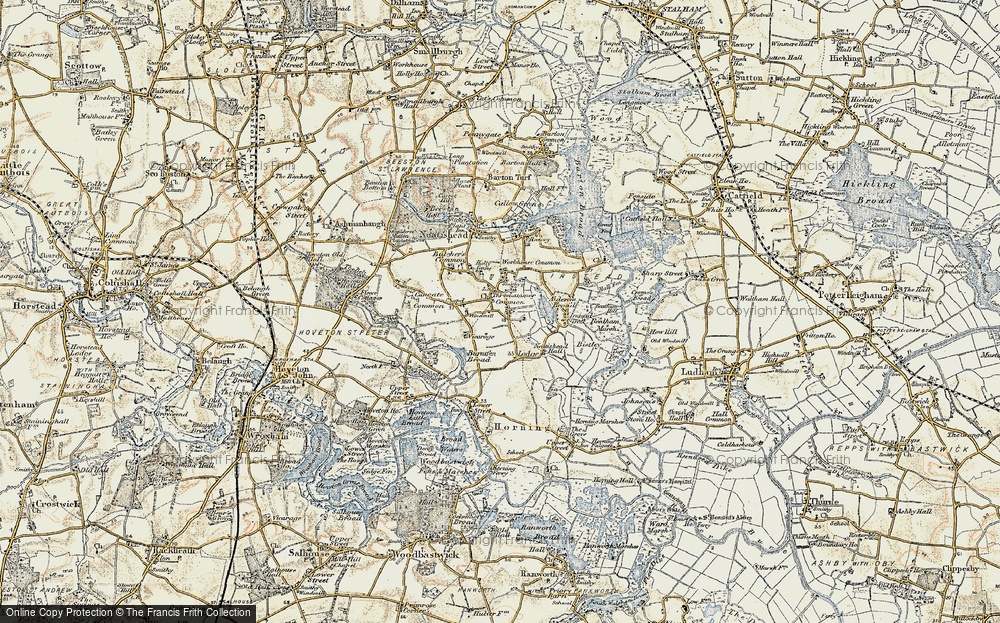 Old Map of Threehammer Common, 1901-1902 in 1901-1902