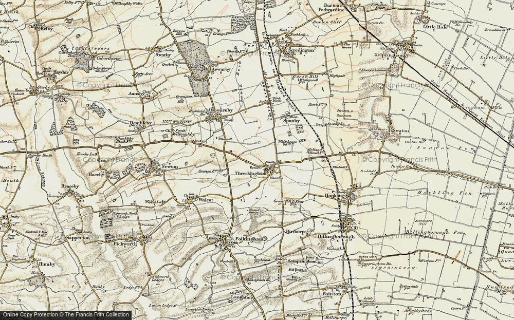 Old Map of Threekingham, 1902-1903 in 1902-1903