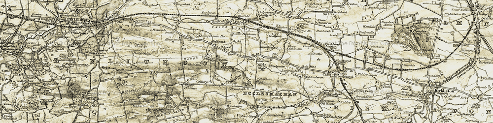 Old map of Threemiletown in 1904-1906