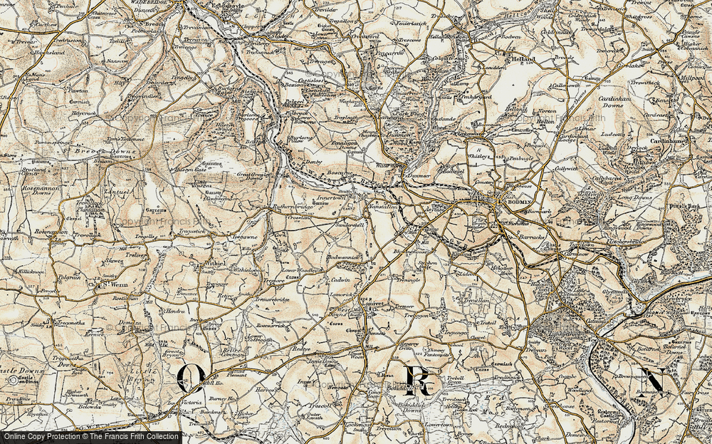 Old Map of Threewaters, 1900 in 1900
