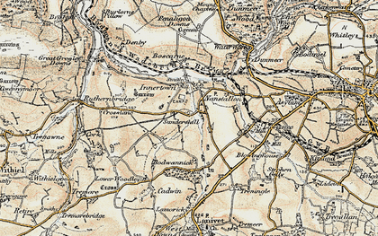 Old map of Threewaters in 1900