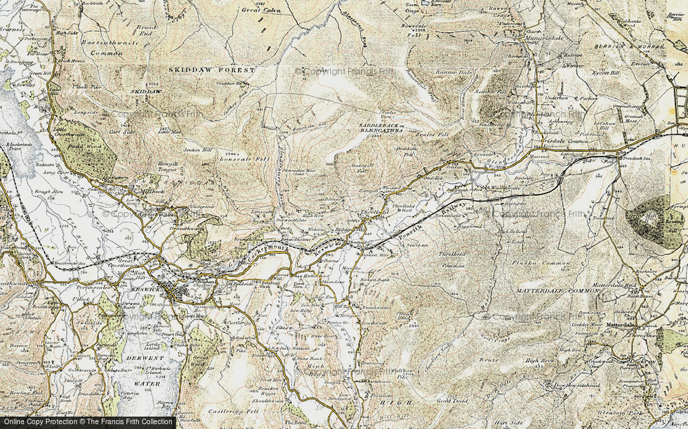 Old Map of Historic Map covering Blease Gill in 1901-1904