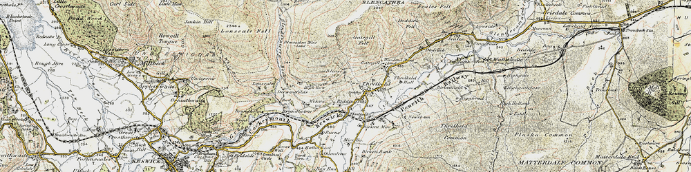 Old map of Blencathra Centre in 1901-1904