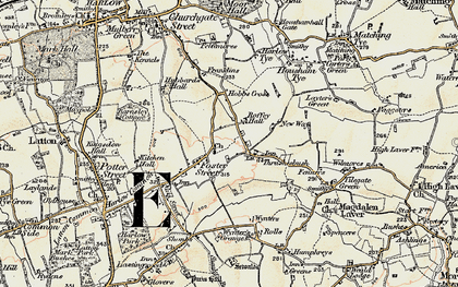 Old map of Threshers Bush in 1898