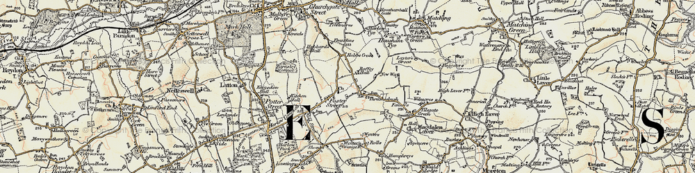 Old map of Threshers Bush in 1898