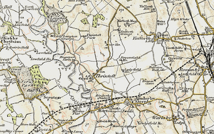 Old map of Yafforth Grange in 1903-1904