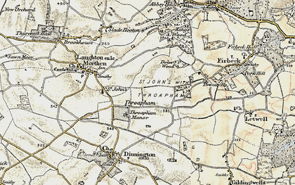 Old map of Throapham in 1903