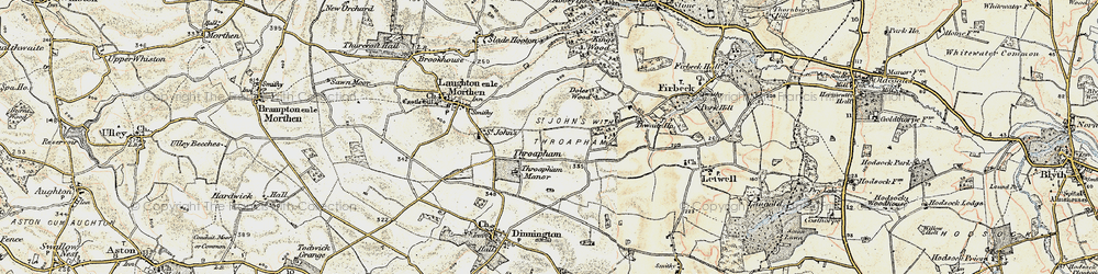 Old map of Throapham in 1903