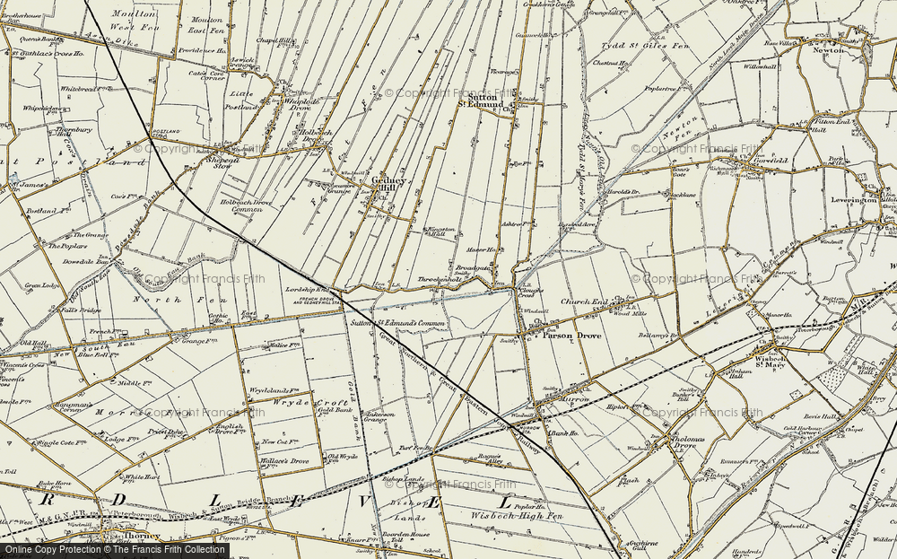 Old Map of Throckenholt, 1901-1902 in 1901-1902